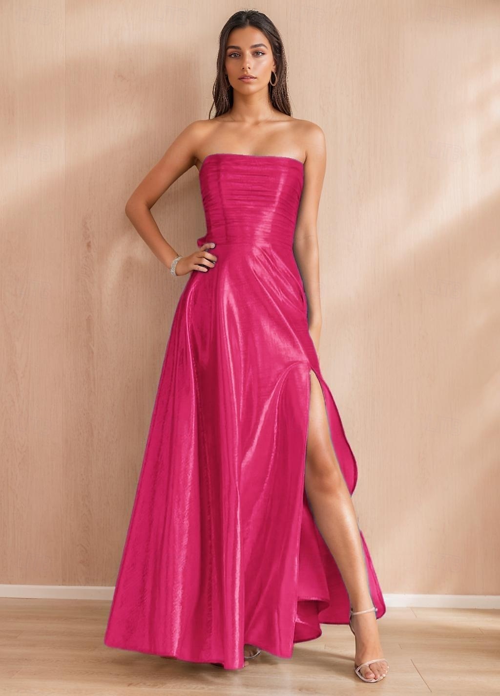 A-Line plesové šaty elegantní šaty formální večerní party délka po zem bez rukávů off shoulder polyester s mašlí nařasené s rozparkem 2025 - $153.99 –P6