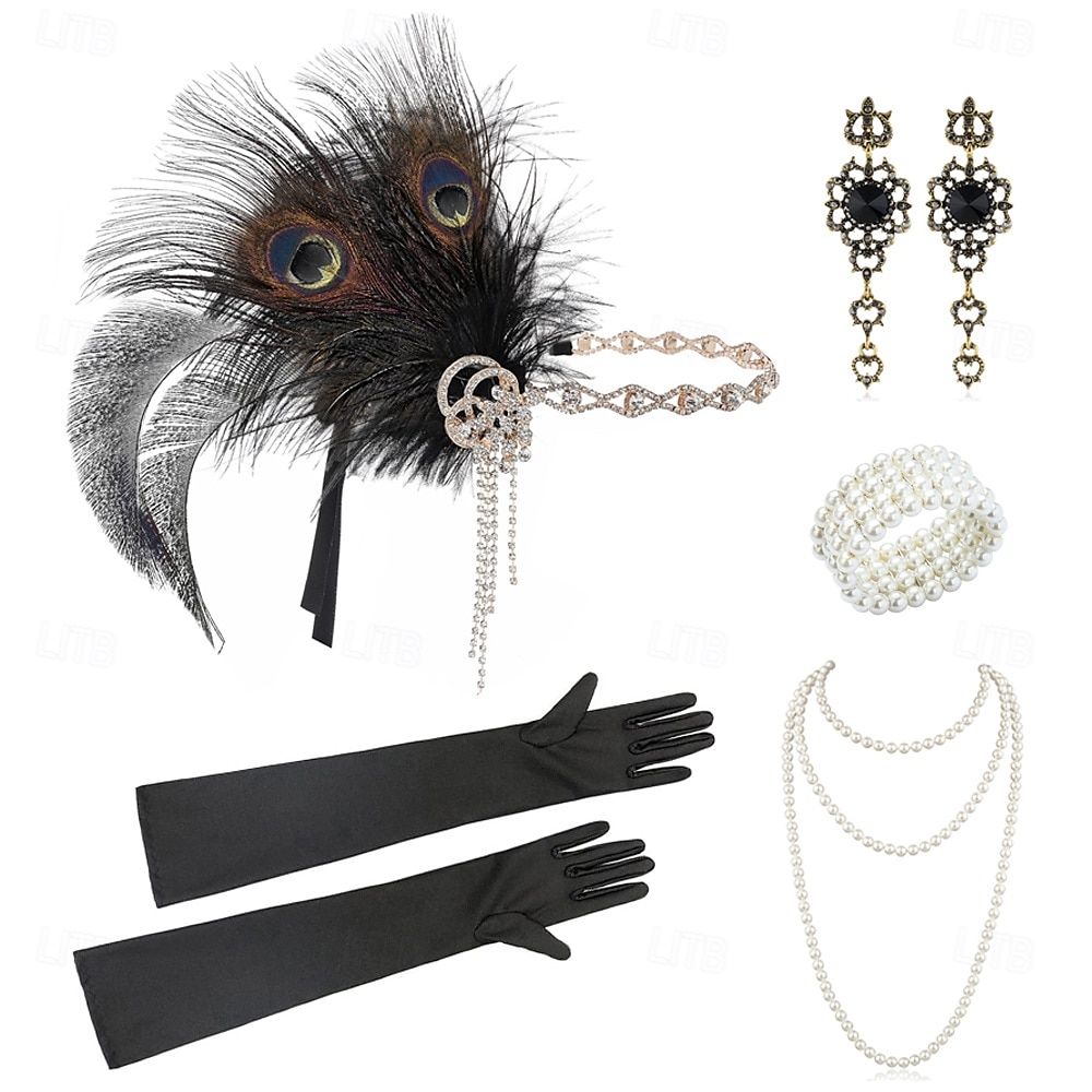 Το Great Gatsby Κορδέλα μαλλιών του 1920 Το Great Gatsby Φτερό Ρετρό Αστραφτερό Γκλίτερ Γυναικεία Απόκριες Ημέρα του Αγίου Βαλεντίνου Μασκάρεμα Βραδινό Ρούχα για Πάρτυ Μασκάρεμα Φεστιβάλ Ενηλίκων 1 2025 - $29.99 –P10