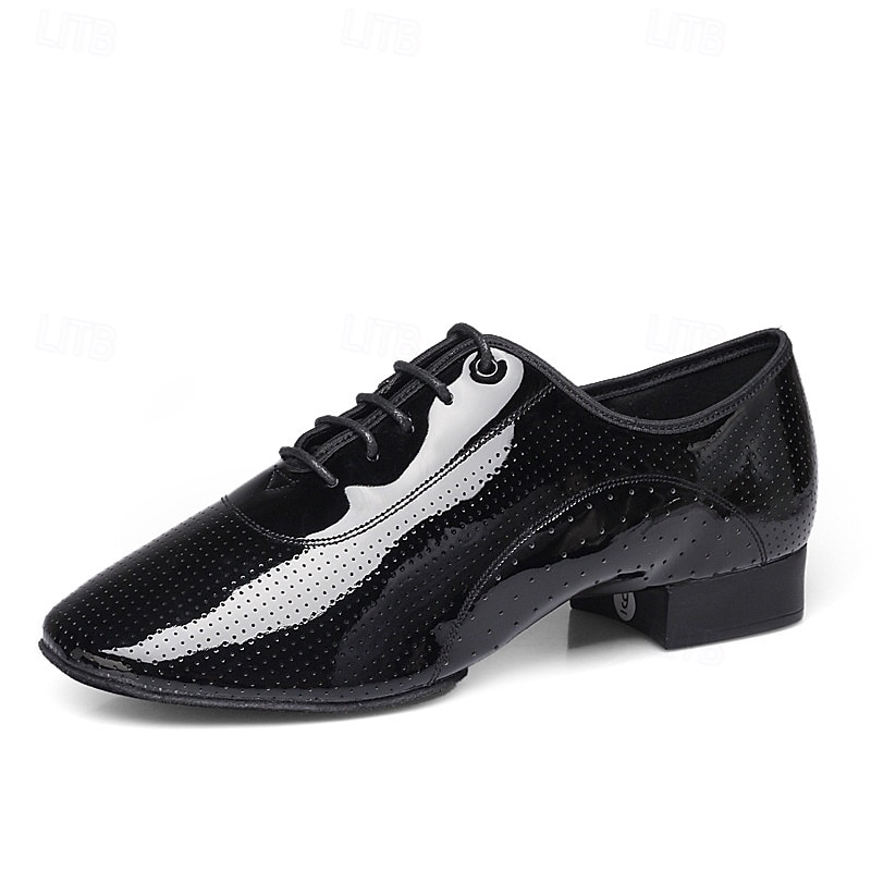 Pánské Společenské boty Bullock Shoes Lakovaná kůže Prodyšné Pohodlné Protiskluzové Šněrování Černá Podzim Zima 2025 - $59.99 –P4