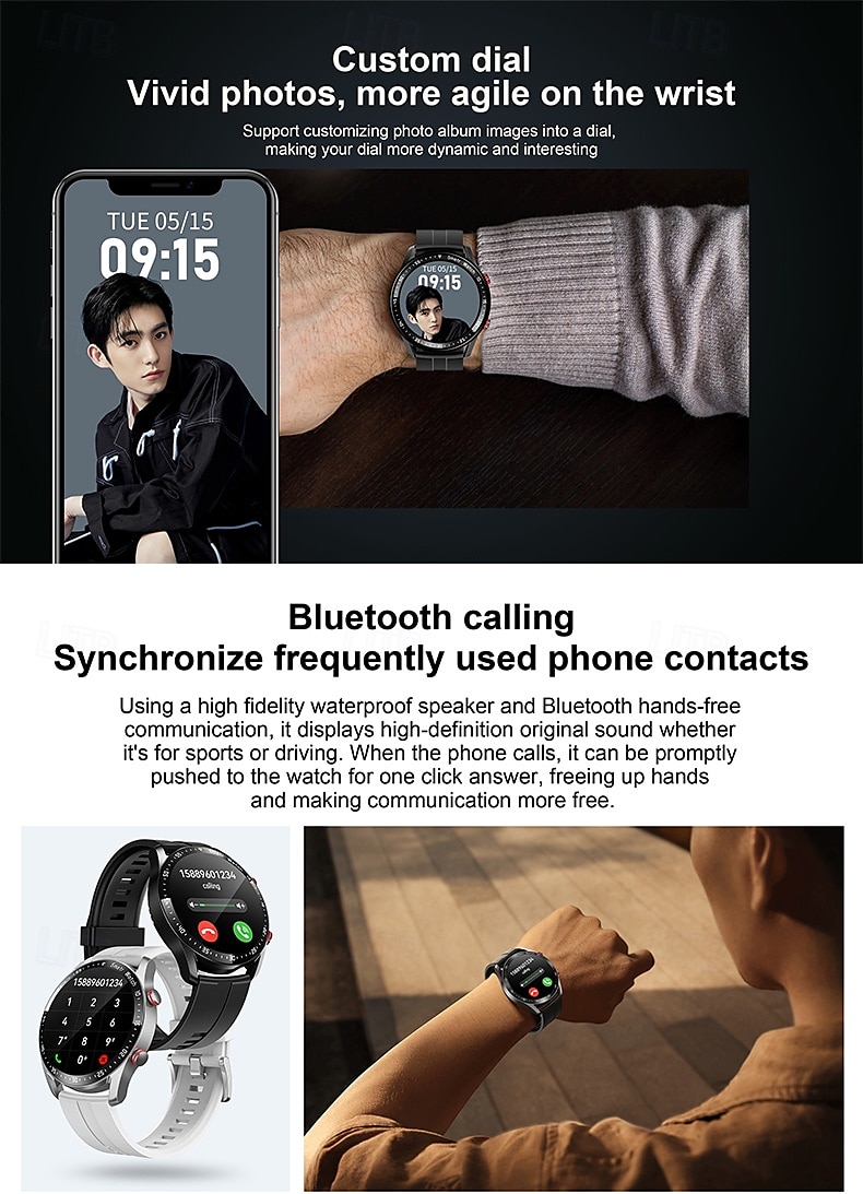 Smart Watch for Men, ECGPPG Bluetooth Call Laser Health, Blood Pressure Fitness, Sports Waterproof, Long Battery Life 2025 - $37.99 –P4