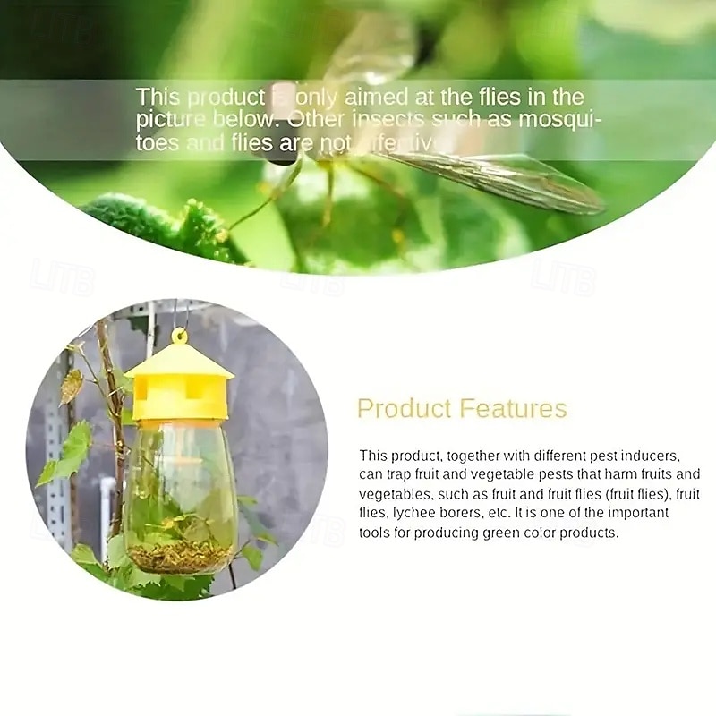 Sustainable and Reusable Fruit Fly Traps - non-toxic No Electricity Required Ideal for Kitchen and Orchard Pest Control 2025 - $12.49 –P3