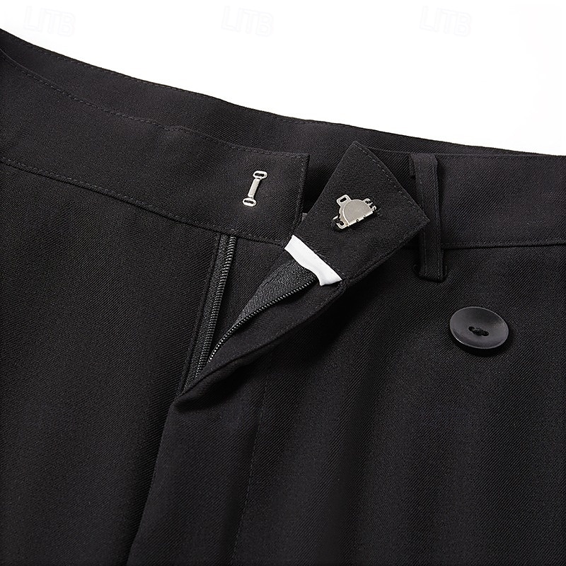 Men's Dress Pants Trousers Pocket Layered Straight Leg Plain Comfort Soft Knee Length Formal Outdoor Daily Elegant Fashion Black White Micro-elastic 2025 - $29.99 –P5