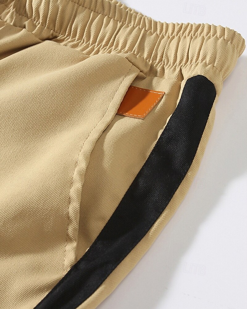 Men's Cargo Shorts Shorts Summer Shorts Drawstring Elastic Waist Multi Pocket Plain Comfort Wearable Knee Length Outdoor Sport Daily Fashion Casual Black Khaki 2025 - $21.99 –P6
