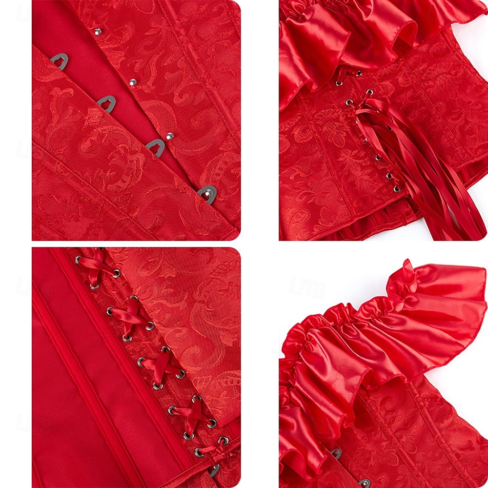 Rococo Overbust Corset Masquerade Overbust Corset Cosplay Tummy Control Push Up Jacquard Jacquard Women's Royal Masquerade Party Carnival of Venice Adults' Corset 2025 - $26.99 –P8