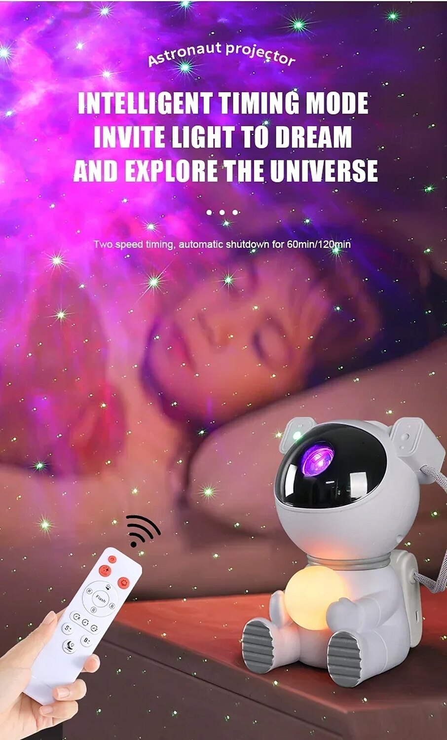 Star Projector Galaxy Night Light Astronaut Space Projector Nebula Ceiling LED Lamp for Bedroom & Kids Gift 2025 - $55.99 –P6