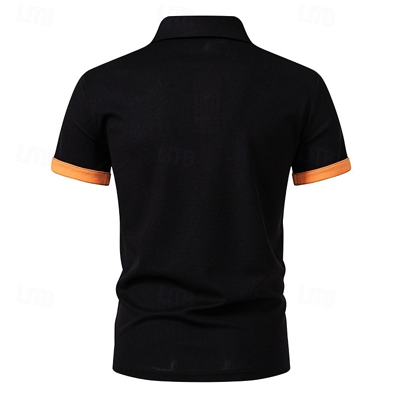 Per uomo Magliette Polo a Nido d'Ape Maglia da golf Lavoro Casuale Bavero Manica Corta Essenziale Moderno Blocco di colori Patchwork Bottoni Estate Vestibilità regolare Nero Bianco Blu marino Verde del 2025 a $18.99 –P16