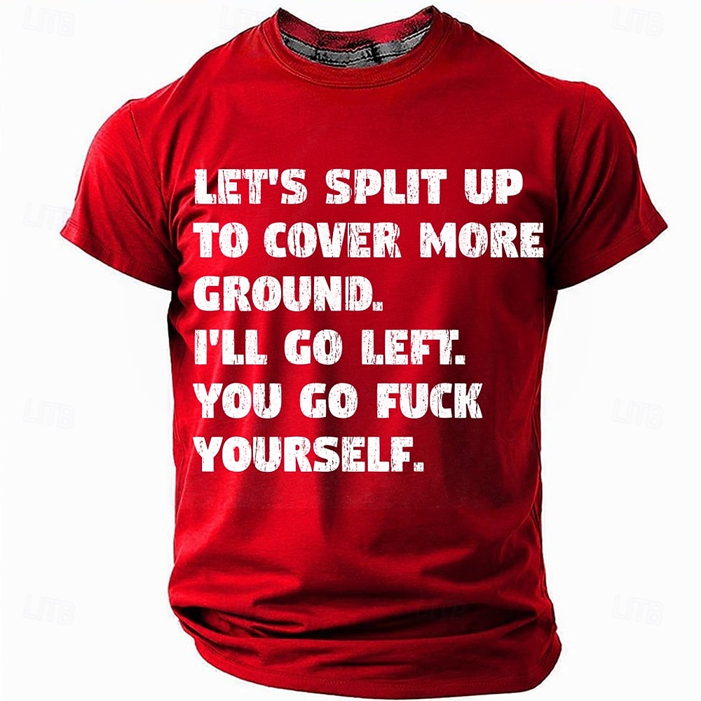 Men's Funny Slang T Shirt Short Sleeve T shirt 3D Print Crew Neck Shirt Fashion Daily Casual Street Casual Daily Black Red Blue Summer Spring All Seasons Clothing Apparel S M L XL XXL XXXL 2025 - $19.99 –P1