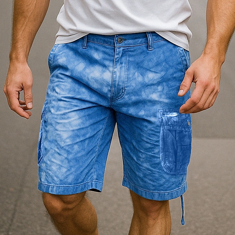 Men's Cargo Shorts Outdoor Shorts Camping Shorts Camo Shorts Hiking Shorts Multi Pocket Straight Leg Tie Dye Camouflage Moisture Wicking Wearable Knee Length Casual Daily Holiday Fashion Streetwear 2025 - $27.99 –P10