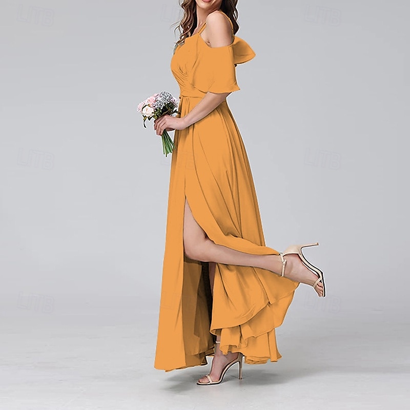 Femmes Robe Longue Maxi Robe Robe de Bal Robe de Soirée Robe de Cocktail Mode Soirée Occasion Spéciale Date Coupe régulière Uni Manche Courte Col en V Jaune Vert Claire Bleu Vert Été de 2025 ? $31.99 –P13