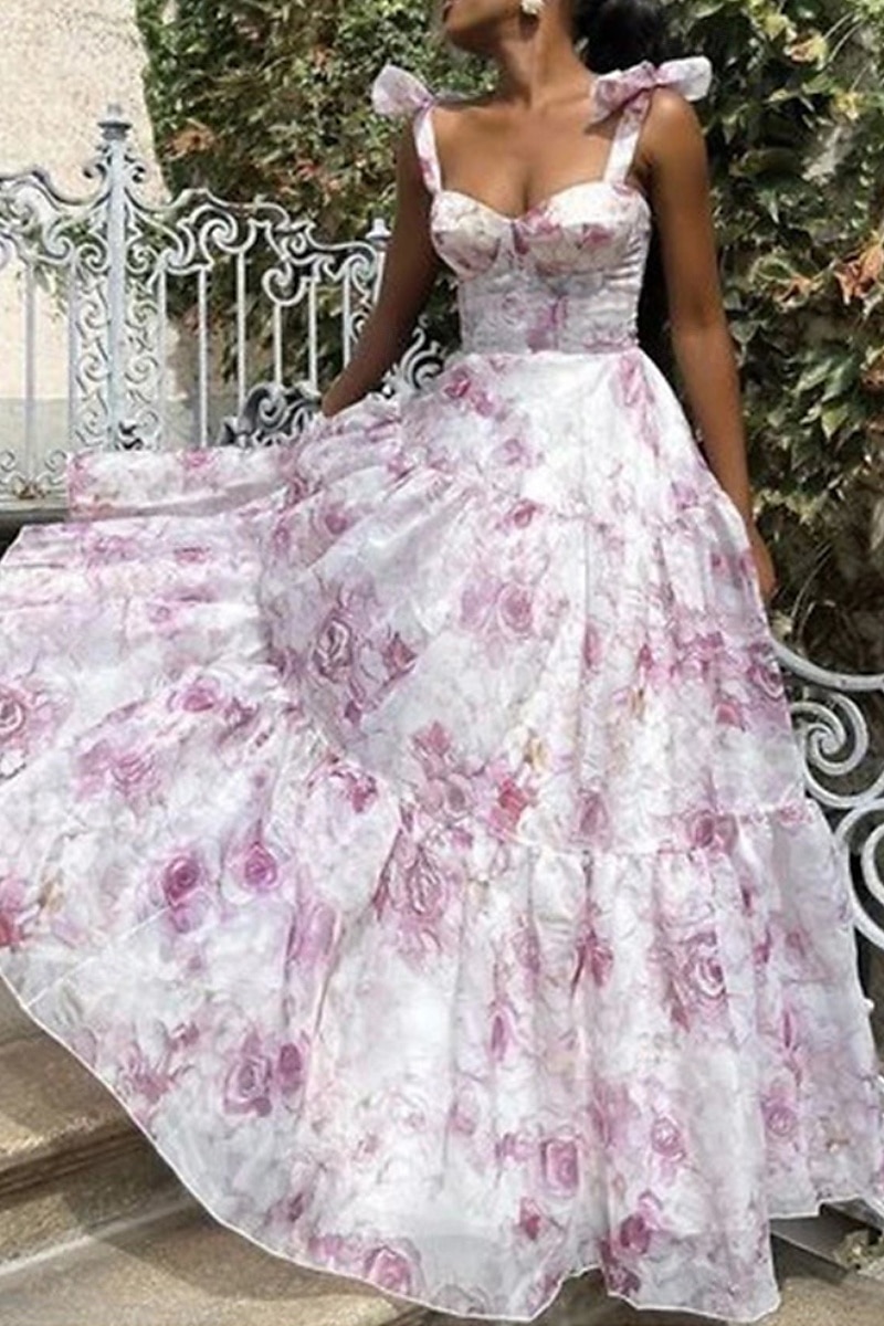 Women's Long Dress Maxi Dress Party Dress Cocktail Dress Fashion Party Special Occasion Regular Fit Flower Sleeveless Spaghetti Strap Blue Light Purple Summer 2025 - $33.99 –P7