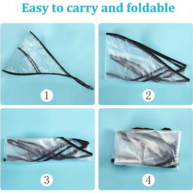 Turbante de lluvia de PVC transparente, no textil, inelástico, resistente al agua, diseño minimalista, lavable a mano, con instrucciones de uso, para mujeres, días de lluvia y actividades al aire 2025 - $5.99 –P1