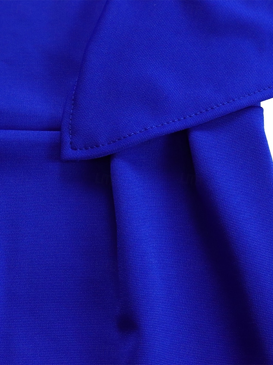 Dam Midiklänning Sheath Dress party cocktail Semiformella klänningar Fest Normal Slät Kortärmad Rund hals Vit Rubinrött Kungsblå Sommar 2025 - $39.99 –P15