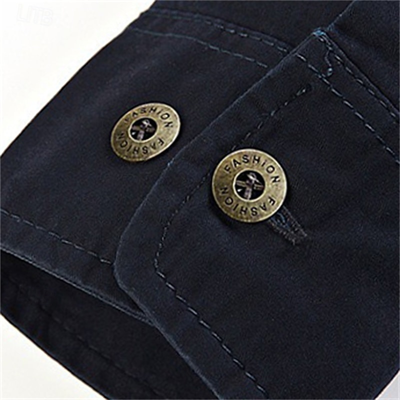 Per uomo Camicia Camicia Estiva Camicia casual Camicia con Bottoni Camicia cargo Nero Bianco Rosso Blu marino scuro Kaki Manica Lunga Semplice Colletto a Camicia Vacanza Camicia hawaiana Tasca del 2025 a $30.99 –P12