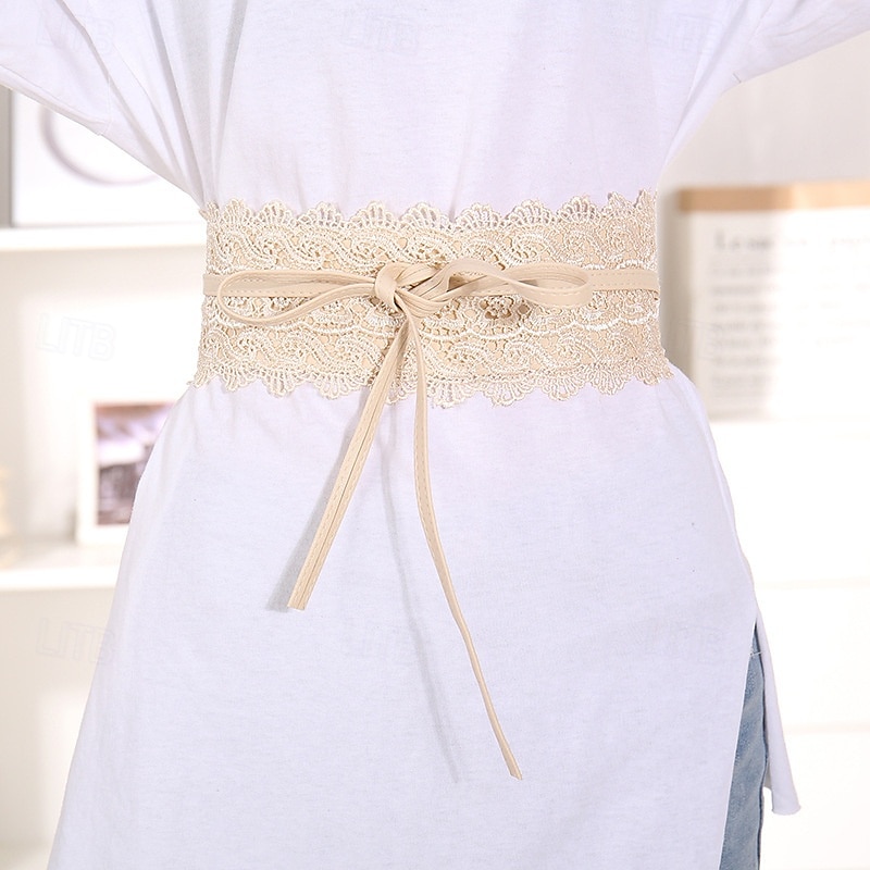 2026年 女性用 ベルト 布 シルバー ブラック ホワイト イエロー ピンク ウエストベルト ストリート 日常 ピュアカラー  コレクション – $17.99 –P11