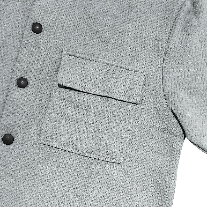Herren Hemdjacke übergangsjacke Täglich Leicht Jacquard Sommer Frühling Einfach Klassisch Revers Schwarz Weiß Khaki Hellgrau Dunkelgray Jacken 2025 - $24.99 –P4