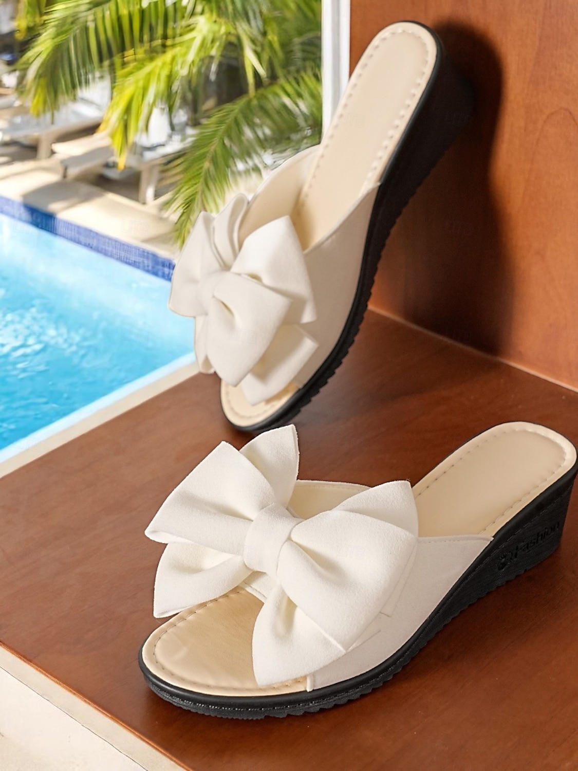 Women’s Red Suede Casual Flip Flops with Oversized Bow – Comfortable Summer Sandals for Pool, Beach, and Vacation 2025 - $18.99 –P4