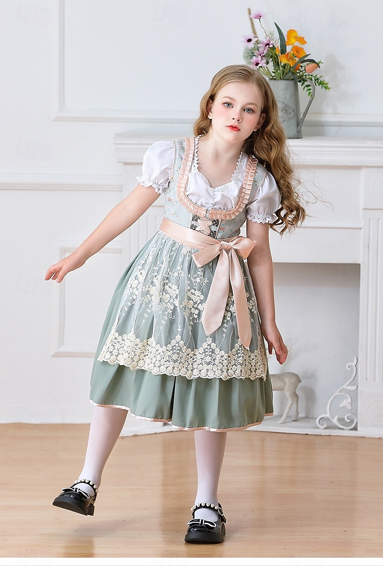 Oktoberfest Encaje Vestidos Delantal Blusa con falda acampanada Mucama bávaro Alemán Munich prados Chica Carnaval Festival de Cerveza Paño de estilo tradicional 2026 - $79.99 –P21