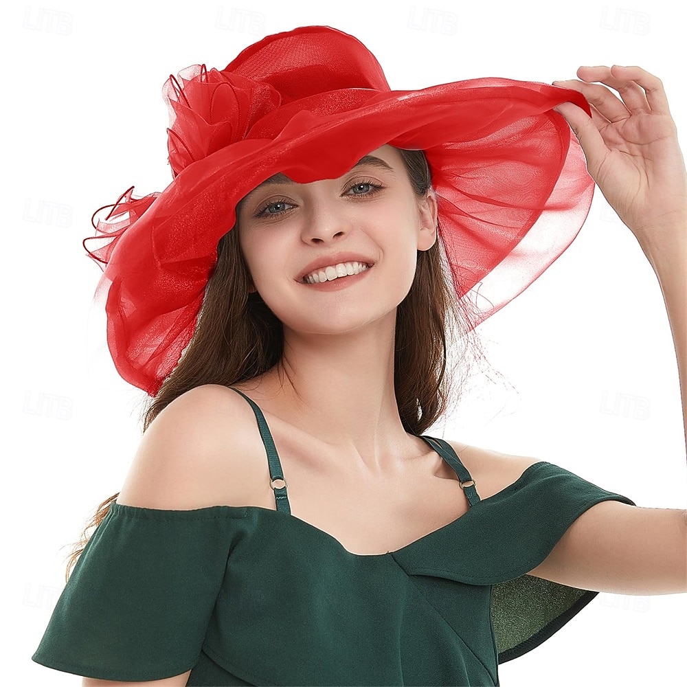 Elegant Retro / vintage Derbyt Huvudbonad Hattar Kyrkhatt Gentledam Adelsdam Maskeradkläder Dam alla hjärtans dag Derby Bröllopsfest Ascot Vuxna Hatt Vår & sommar 2026 - $26.99 –P5