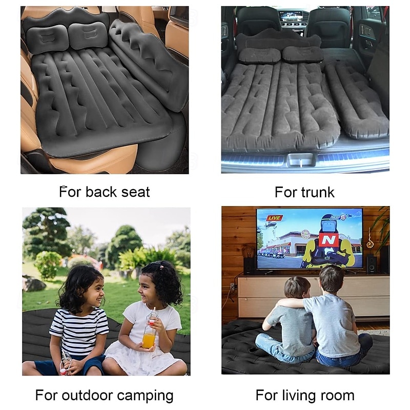 Oppblåsbar billuftmadrass med pumpe, fortykket baksete-reiseseng for SUV, bærbar soveunderlag med sidebeskyttelse for bilturcamping med biloppblåser 2025 - $76.99 –P3