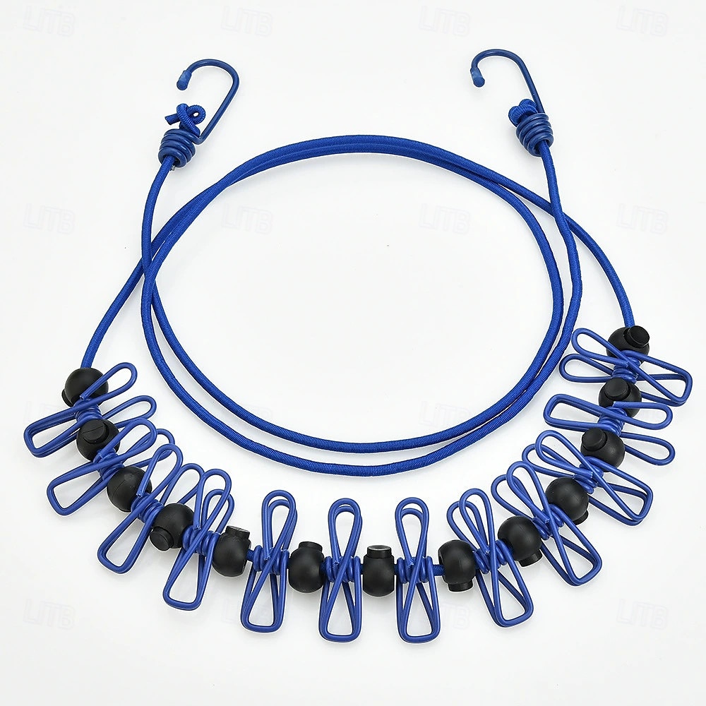 Corde à linge extensible antidérapante pour camping en plein air avec 12 clips, corde à linge extensible de voyage, corde à chaussettes, corde à linge suspendue de 2025 ? $6.99 –P3