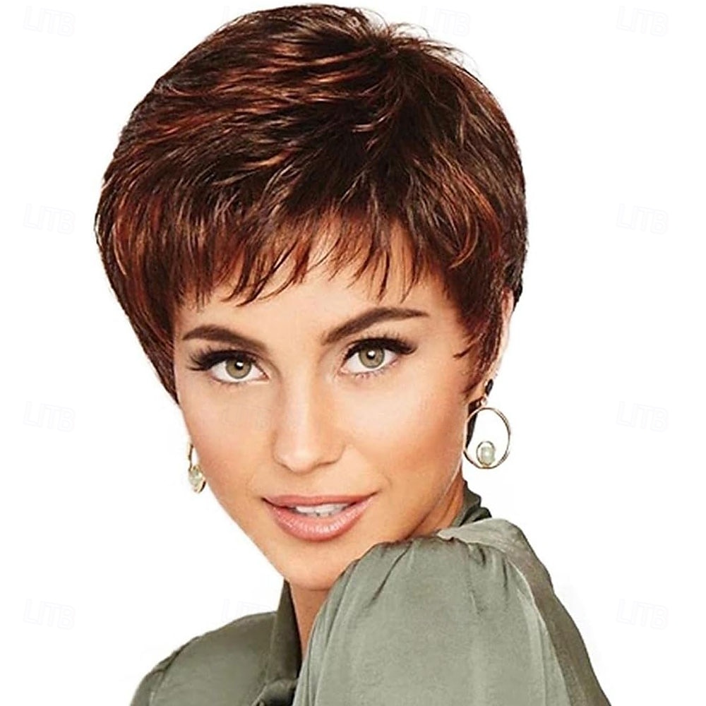 Short Silver White Synthetic Wigs with Bangs for Old Women White Stylish Fluffy Layered Wigs Natural Fluffy Heat Resistant Wigs for Mother Grandmother Grandma 2025 - $25.99 –P10