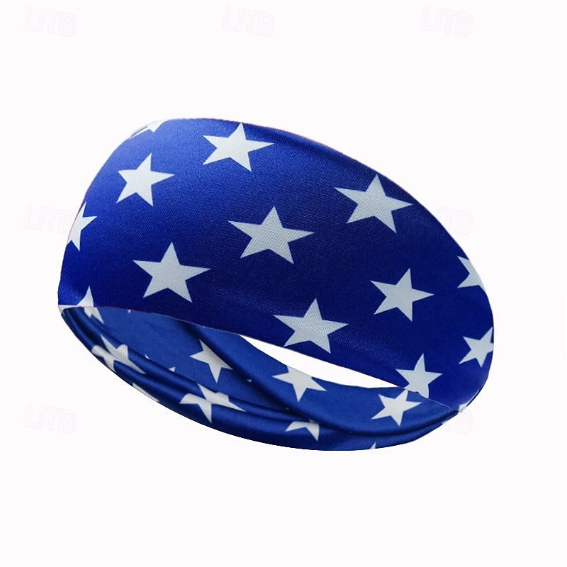 Stirnbänder mit amerikanischer Flagge für Männer, patriotisches gedrehtes Haarband in Rot, Weiß und Blau, dehnbares, sportliches Haar-Accessoire für den Unabhängigkeitstag der USA, den Gedenktag 2025 - $4.49 –P12