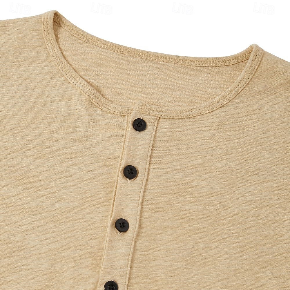 Confezione da 2 magliette da uomo, maglietta Henley, manica corta, tinta unita, stile semplice, moderno, contemporaneo, con bottoni, stile Henley, per le vacanze, stile casual, estivo. del 2025 a $27.99 –P8