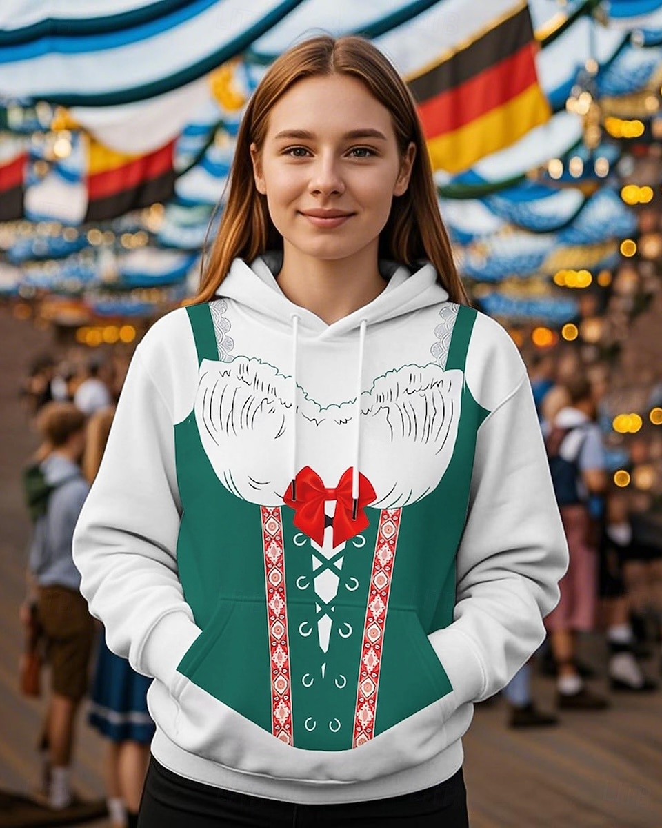 Hoodie Print Casual Bavarian Bishop Sleeve Front Pocket Graphic for Women's Adults' 3D Print  for Carnival Oktoberfest Beer Vacation Party 2026 - $29.99 –P4