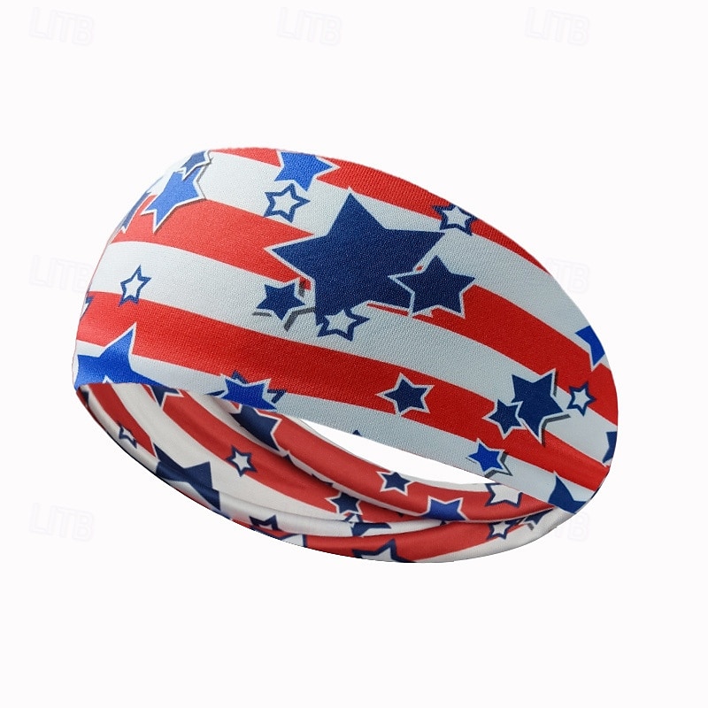 Stirnbänder mit amerikanischer Flagge für Männer, patriotisches gedrehtes Haarband in Rot, Weiß und Blau, dehnbares, sportliches Haar-Accessoire für den Unabhängigkeitstag der USA, den Gedenktag 2025 - $4.49 –P14