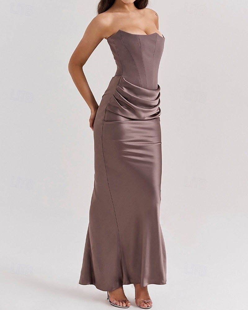 Femmes Robe Longue Maxi Robe Robe Blanche Robe de remise des diplômes Robe de Bal Robe de Soirée Élégant Mode Soirée Occasion Spéciale Coupe régulière Uni Sans manches Sans bretelles Noir Blanche de 2025 ? $31.99 –P16