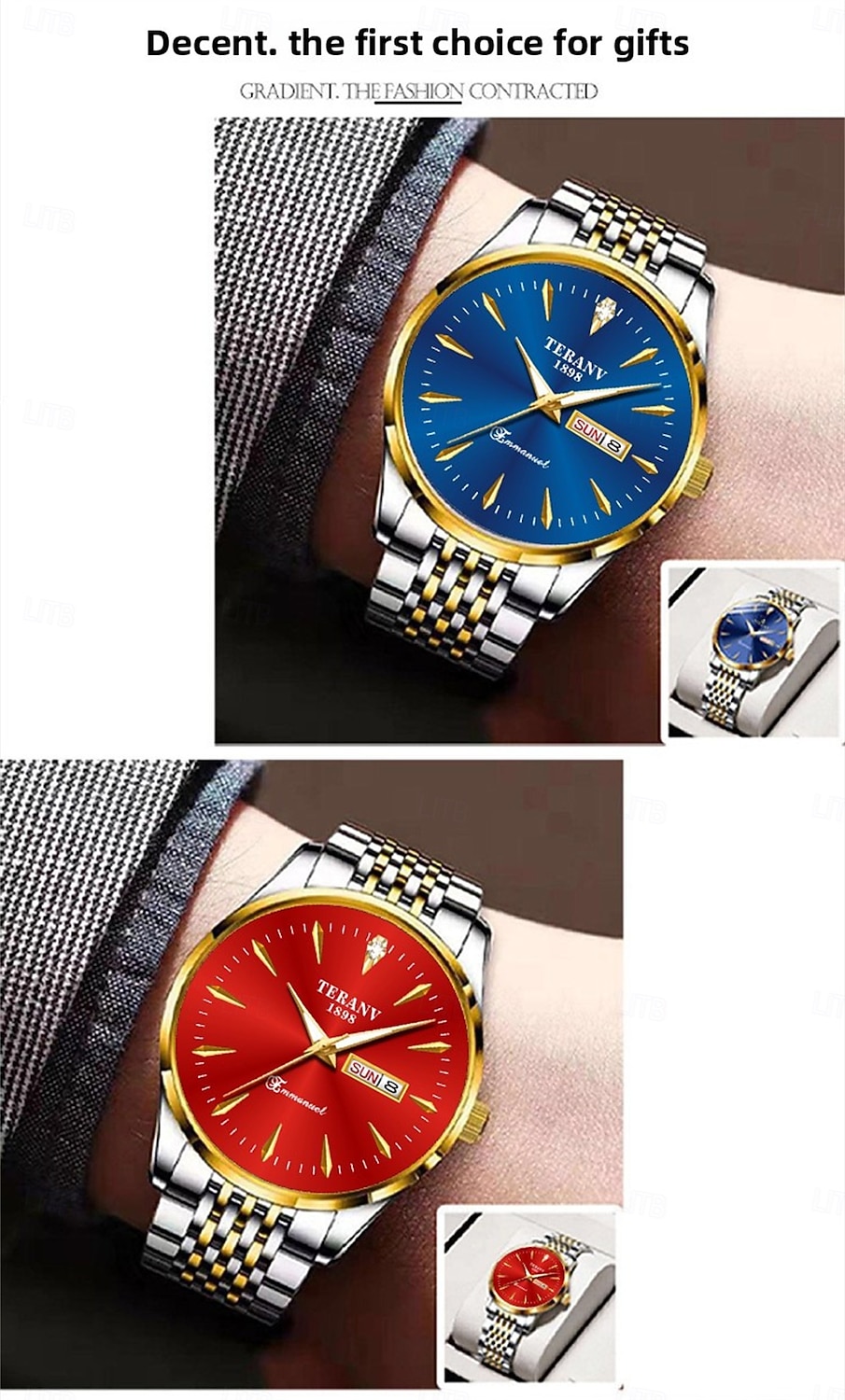 Men's Business Quartz Watch – Ultra-Thin Dual Calendar Luminous Dial, IPX7 Waterproof, Elegant Stainless Steel Strap, Stylish Gift for Professionals 2026 - $24.99 –P7