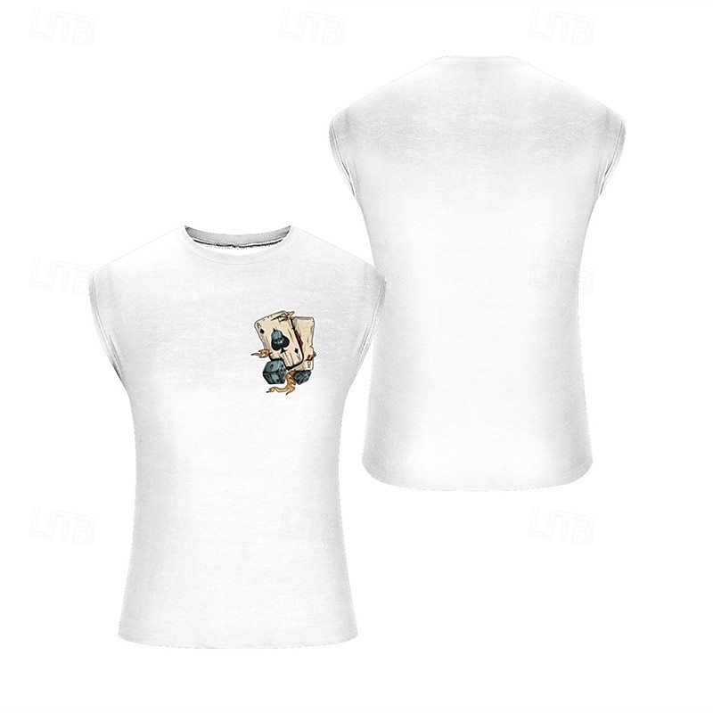 Bărbați Bluză Vest Top Sub Cămașă Cămașă fără mâneci Fără manșon Stil Nautic Vară Pocher Modă Designer De Bază Imprimeu Vacanță Stradă Ieșire Negru Alb Albastru piscină Top tricou pentru bărbați 2025 - $13.99 –P2