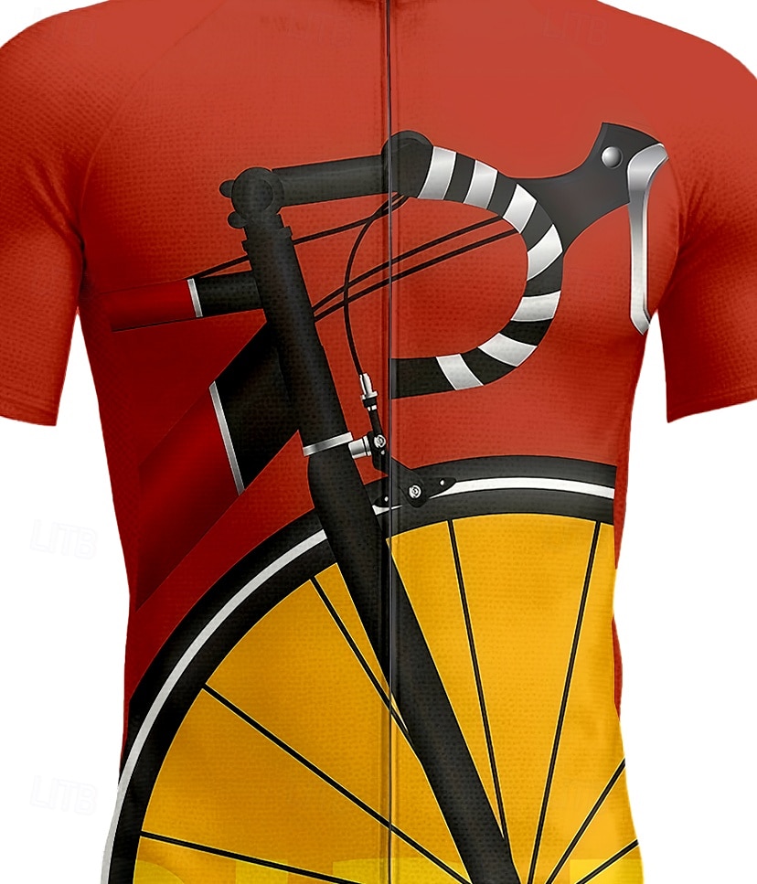 Per uomo Maglia da Ciclismo Manica Corta Bicicletta Maglietta Top con 3 tasche posteriori Resistente ai Raggi UV Traspirante Asciugatura Rapida Cerniera Frontale Rosso Gli sport Abbigliamento del 2025 a $28.99 –P3