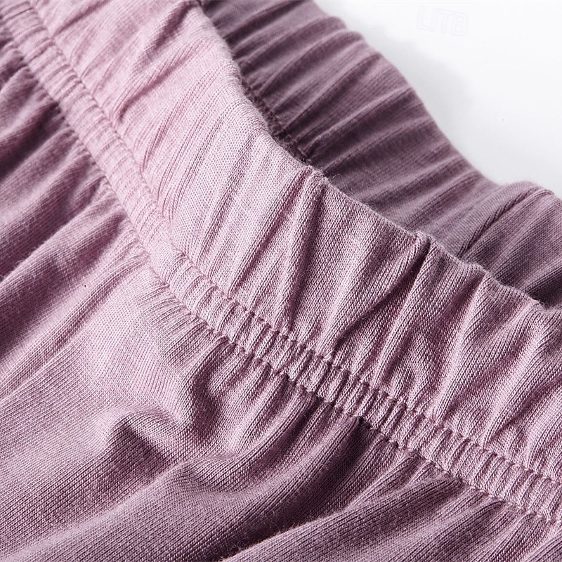 Homens Loungewear shorts de pijama Tecido Moda Clássico Casual Casa Diário De Cama Algodão Conforto Respirável Macio Calção Cintura elástica Verão Preto Rosa de 2025 por $13.49 –P14