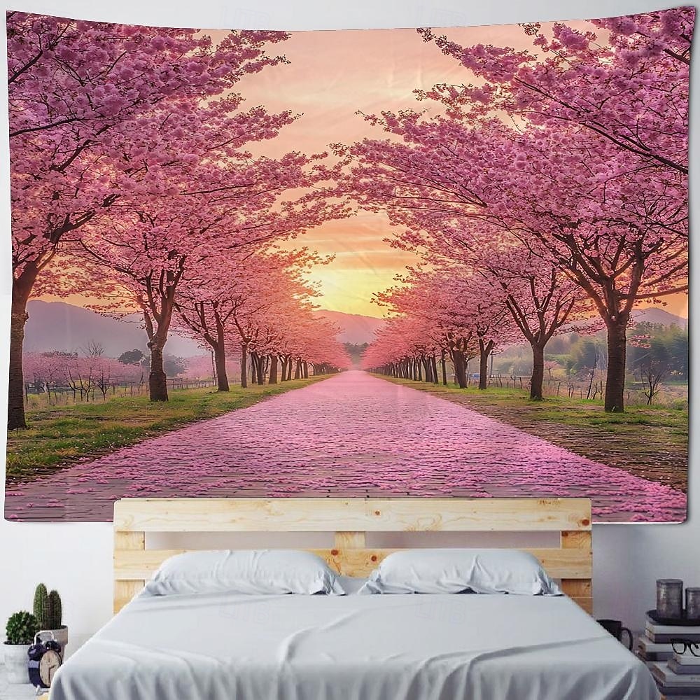 розовый цветок лесной пейзаж подвесной гобелен настенное искусство большой гобелен фреска декор фотография фон одеяло занавеска дом спальня гостиная украшение 2026 - $20.99 –P2