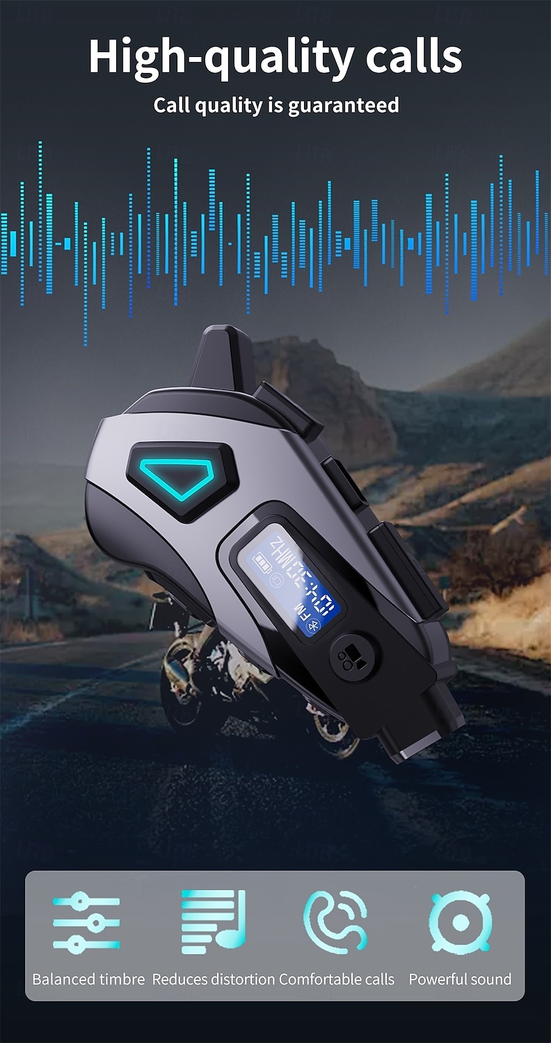 K10 Helmet Bluetooth Headset with DVR Recording, FM Radio, Voice Assistant, CVC Noise Reduction, IPX8 Waterproof, 40H Battery, HiFi Audio for Motorcycle Riding 2025 - $71.99 –P5