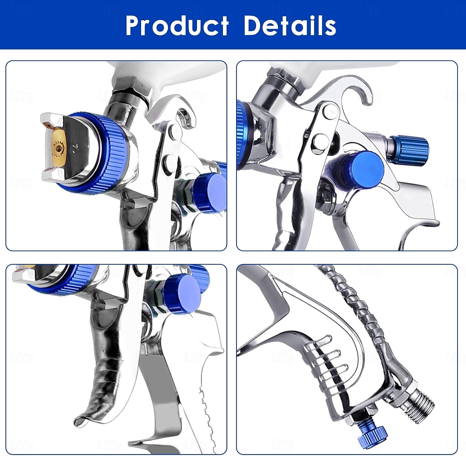 Pneumatic Spray Gun Automotive High Atomization Spray Gun 10 Leave-in Pots Pressure Regulator Paint Spraying Tool 1.4/1 7/2.0mm 2025 - $79.99 –P1