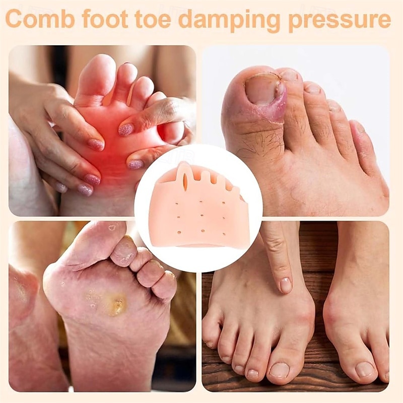 4 páry silikonových oddělovačů prstů, korektorů bunionů pro ženy a muže, prodyšné a měkké vložky do prstů pro úlevu od bolesti nohou a správné zarovnání 2026 - $15.99 –P5
