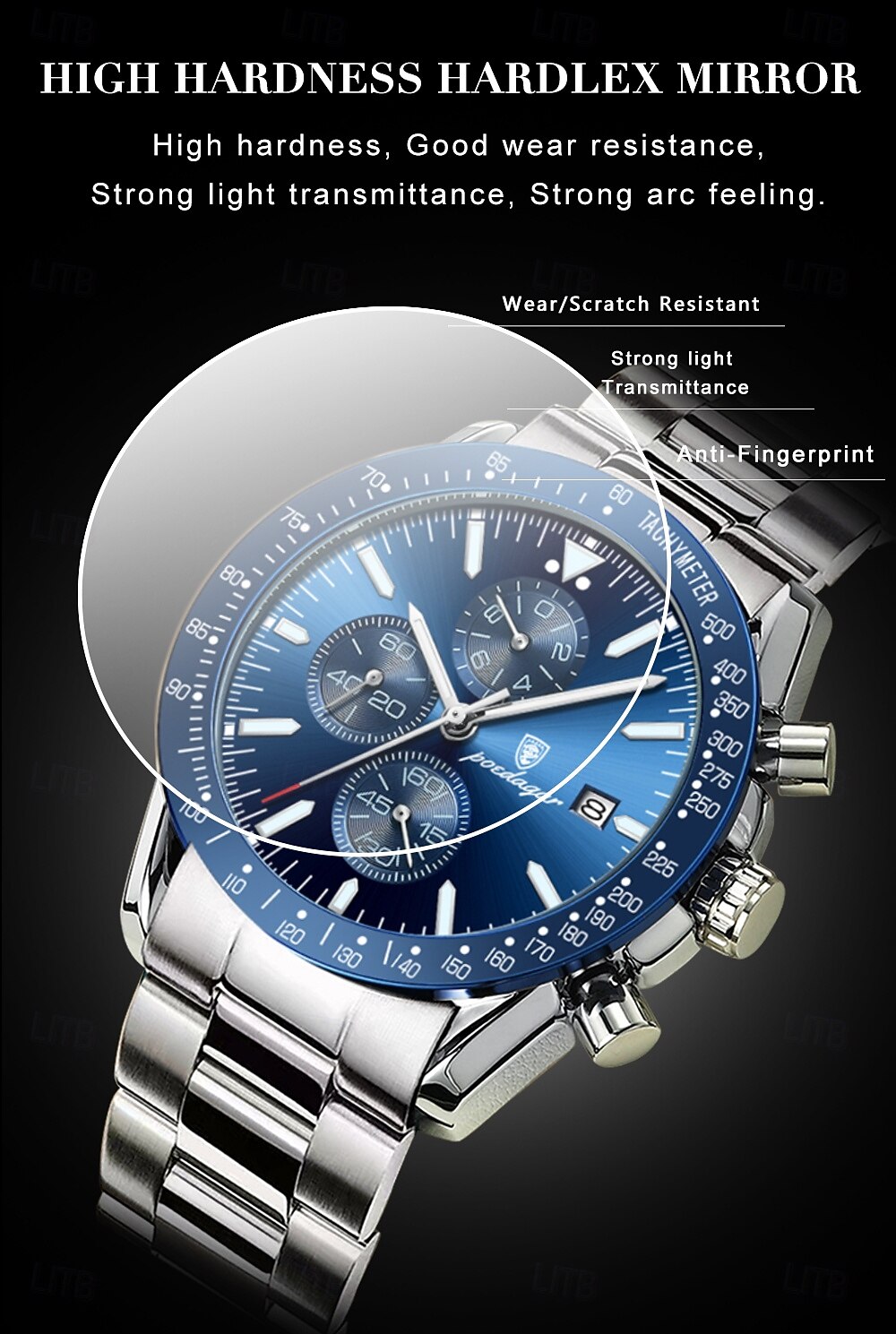 Роскошные бизнес-мужские часы – водонепроницаемые кварцевые наручные часы стальной браслет для формальной и повседневной носки с отображением даты 2026 - $24.99 –P8