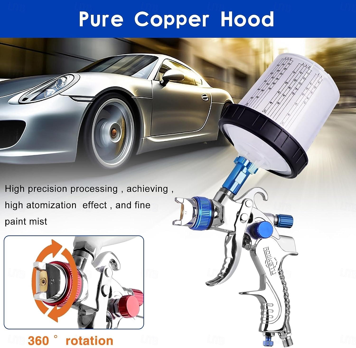 Pneumatic Spray Gun Automotive High Atomization Spray Gun 10 Leave-in Pots Pressure Regulator Paint Spraying Tool 1.4/1 7/2.0mm 2025 - $79.99 –P2
