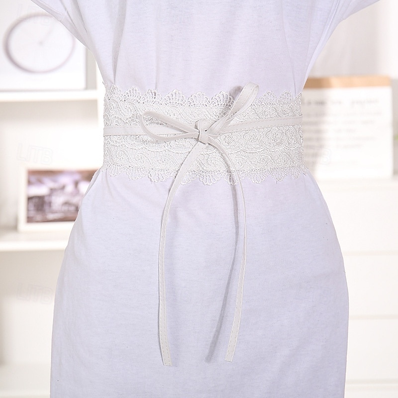 2026年 女性用 ベルト 布 シルバー ブラック ホワイト イエロー ピンク ウエストベルト ストリート 日常 ピュアカラー  コレクション – $17.99 –P8