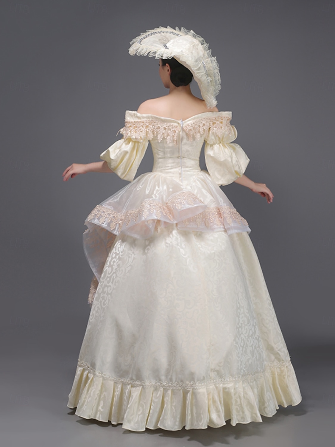 ancien Rococo Renaissance Maxi Robe Normal Juliette Princesse Mariée Plissé Volanté Princesse Col rond Déguisement Femmes Halloween Carnaval Mascarade Performance Soirée Halloween Adultes Toutes de 2025 ? $204.69 –P4