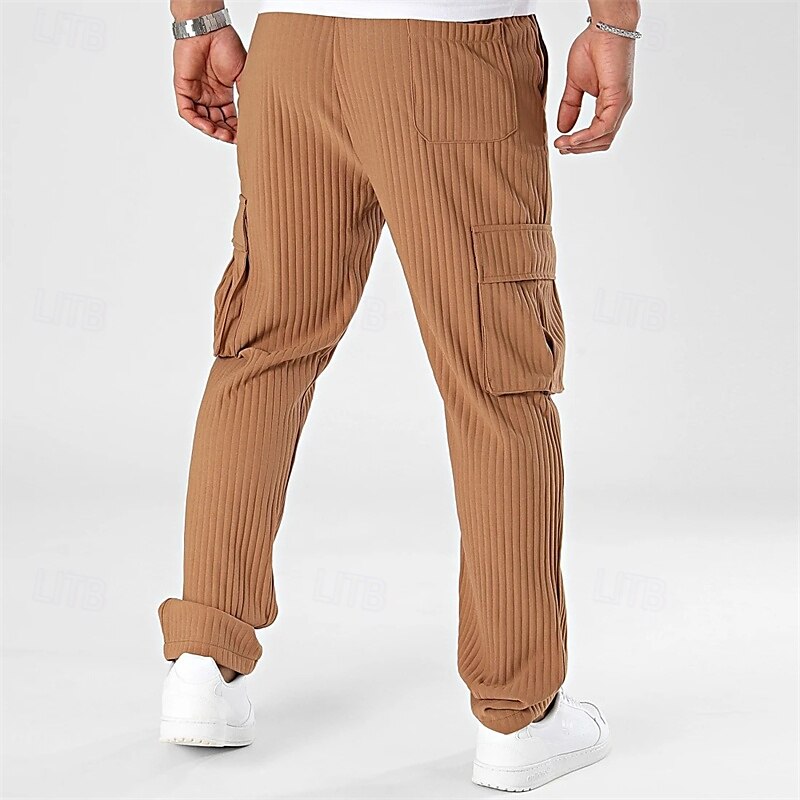 Herren Cordhose Hose Freizeithose Tasche Kordelzug Elastischer Bund Einfach Komfort Sport im Freien Täglich Mode Lässig Schwarz Weiß Mikroelastisch 2025 - $28.99 –P8