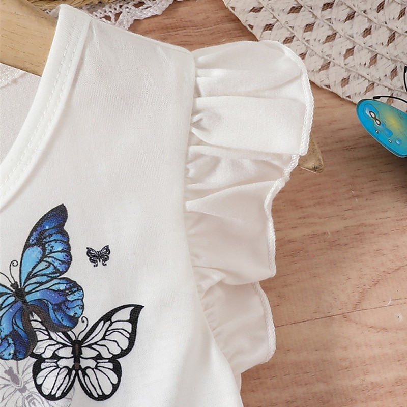 Bambini Ragazze Abito Vestito floreale Farfalla Senza Maniche All'aperto Casuale Nodo da legare Moda Adorabile Poliestere Lunghezza al ginocchio Vestito Casual Abito a trapezio Estate Primavera Dai 4 del 2025 a $17.49 –P5
