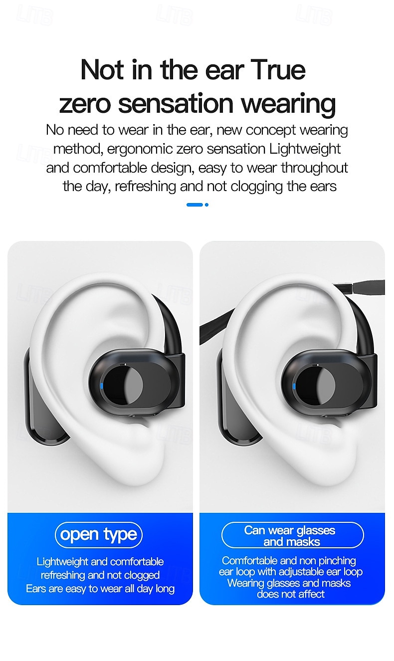 by99 открытые беспроводные наушники bluetooth 5.3 – спортивные наушники с креплением-крючком tws, водонепроницаемость ipx5, шумоподавление, длительный срок службы батареи, совместимы с ios android 2025 - $20.99 –P4