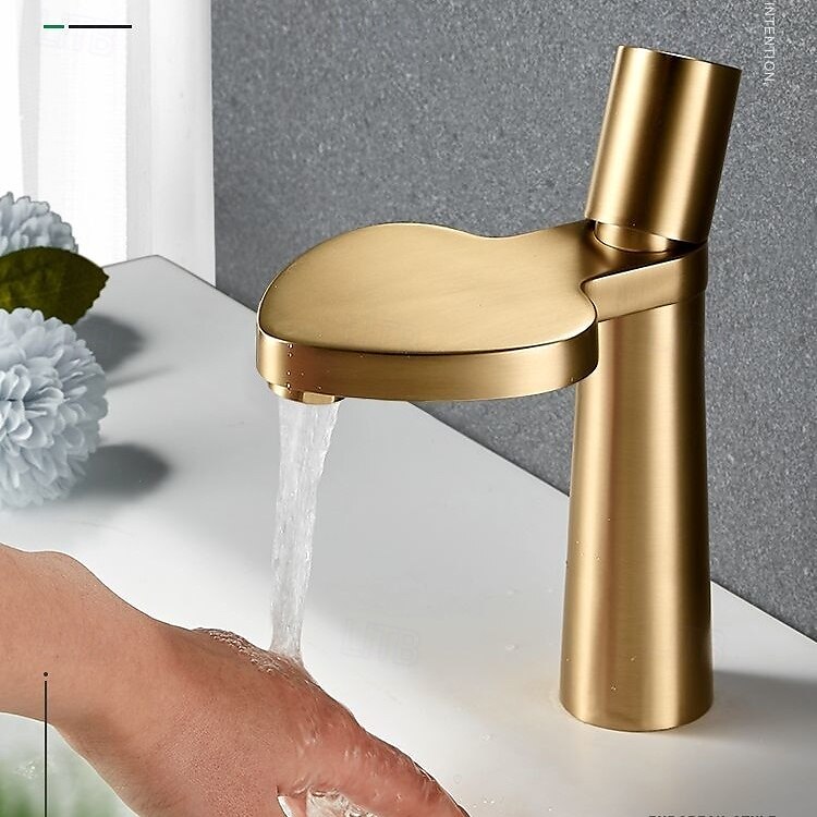 Robinet de lavabo - Cascade Électroplaqué Ensemble central Poignée unique à un trouBath Taps de 2025 ? $133.23 –P4