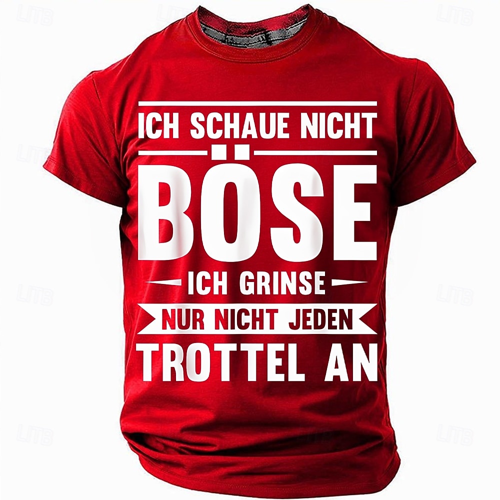 Bărbați Argou amuzant Germană Tricou Manșon scurt Tricou Tipărire 3D Stil Nautic Cămașă Modă Zilnic De Bază Stradă Casual Zilnic Negru Roșu-aprins Albastru piscină Vară Primăvară Toate Sezoanele 2025 - $17.99 –P1