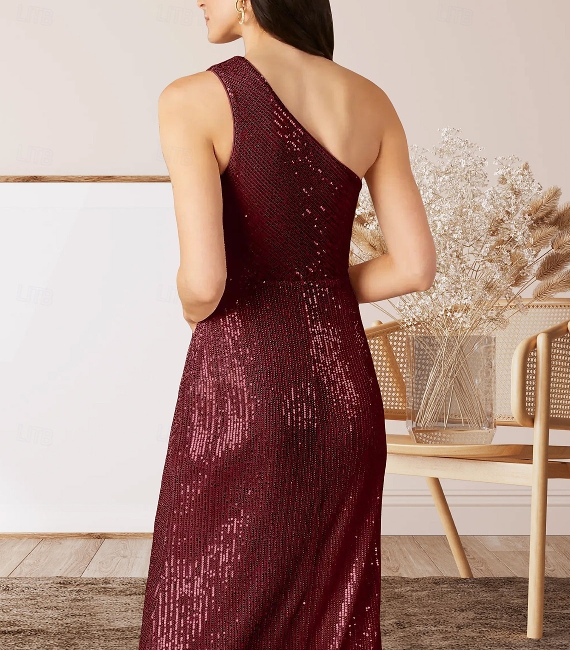 A-Linie Kleid für die Mutter der Braut Elegantes Rundhals Bodenlang Chiffon Langarm mit Perlen Raffung 2025 - $156.99 –P5
