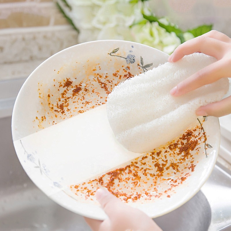 5 pezzi di spugna per lavare i piatti in luffa, spugna per strofinare, strofinaccio per piatti, facile da pulire, spugna per strofinare, spazzole per la cucina. del 2025 a $10.49 –P2