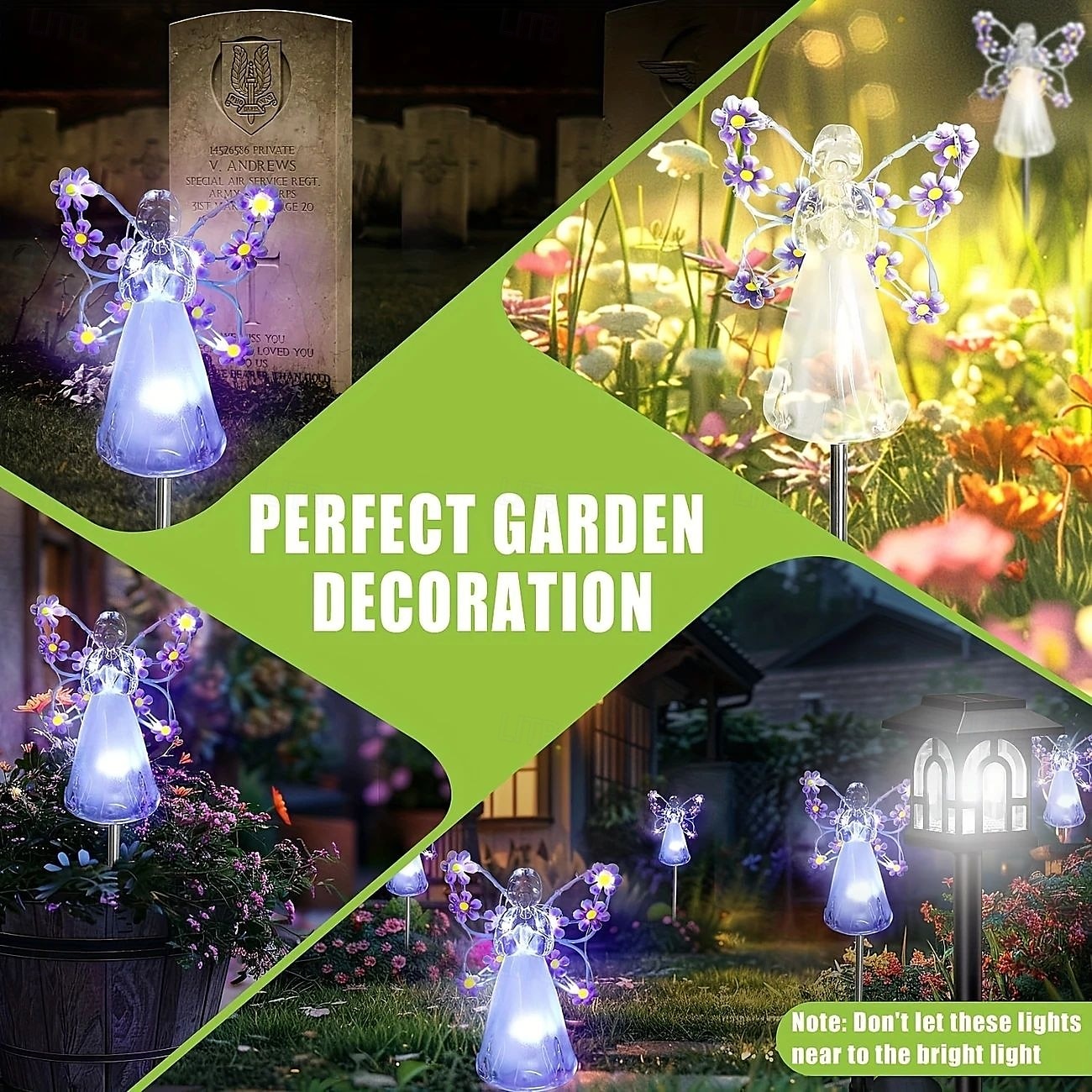 1/2 Pcs Solar Angel Lights Garden Pile Light LED Angel Solar Landscape Lawn Light for Cemetery Grave Memorial Gift Christmas Lawn Yard Walkway Landscape Decoration 2025 - $21.99 –P12